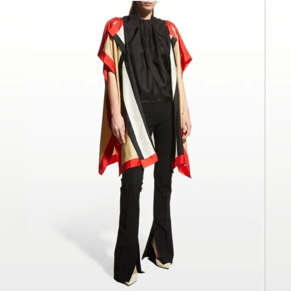 BURBERRY Mulberry Silk Twill Cape - Picture 2 of 15